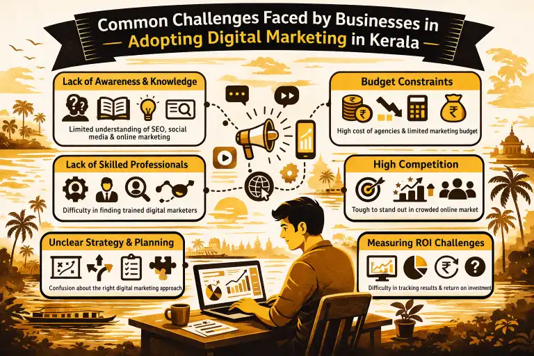 image showing Common Challenges Faced by Businesses in Adopting Digital Marketing in Kerala