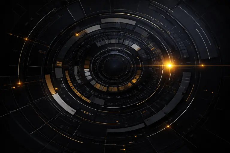 Futuristic glowing circular interface