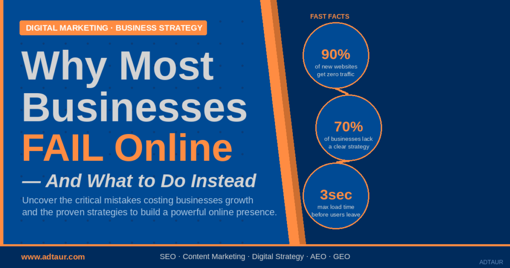 IMAGE SHOWING THE TEXT "WHY BUSINESS FAIL ONLINE"